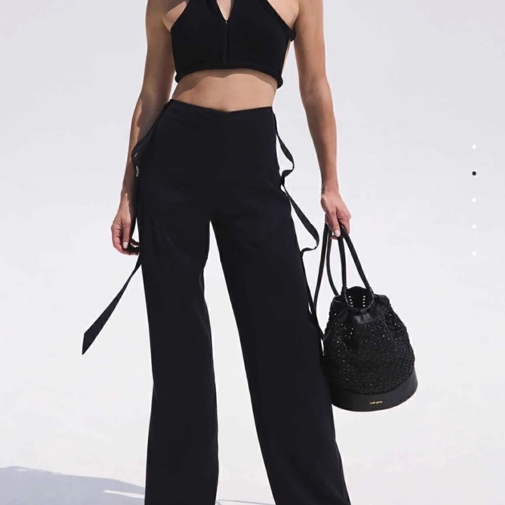 NWT Cult Gaia black raffia backpack